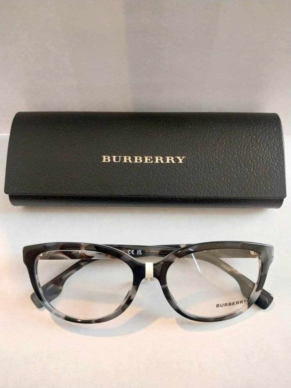 NWT Burberry BE2357 ESME Eyeglasses Top Check/grey Havana 54mm Women